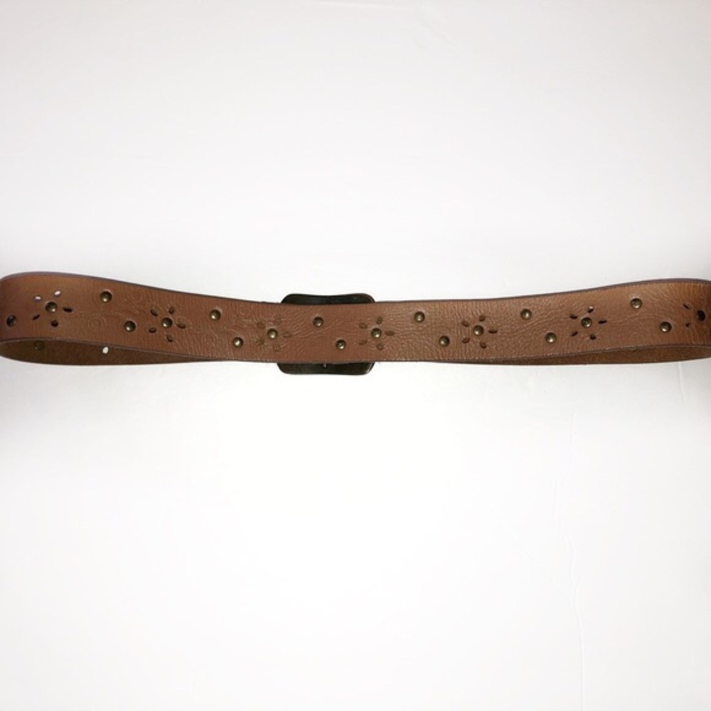 Old Navy Leather Belt with Floral Cutout Detail, M - Picture 3 of 5